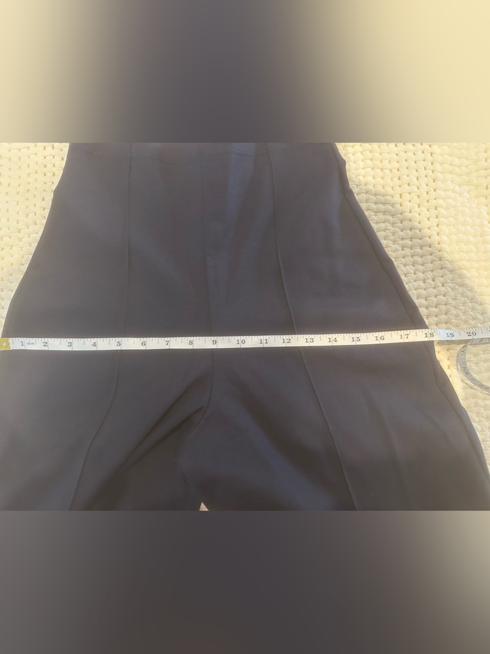 NAVY PONTE KNIT STANDARD WIDE LEG PANT - Picture 14 of 14